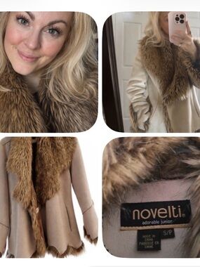 Vintage Faux Fur Trim Cape Jacket 🤎